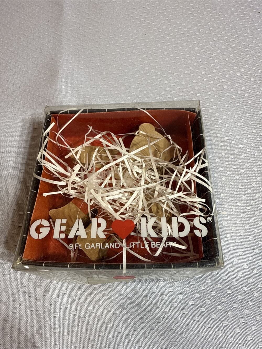 Vintage 1987 Kurt Adler Gear Inc Kids Bear Paper 1984 Garland Box 9 ft NOS